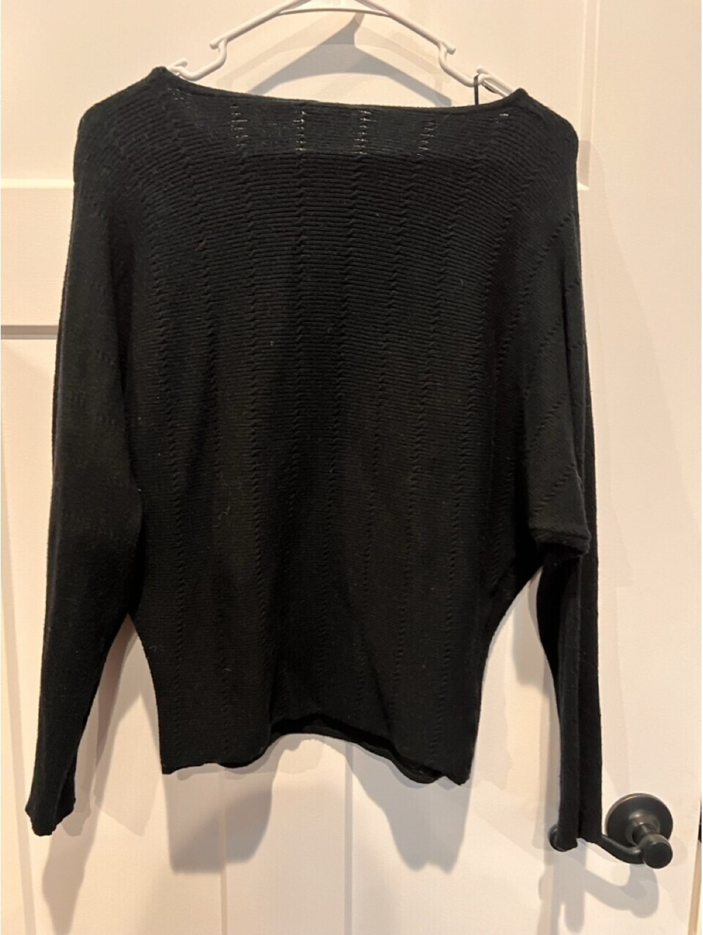Cyrus Womens S Black Oversized Dolman Batwing Knit Sweater Pullover - Picture 4 of 4